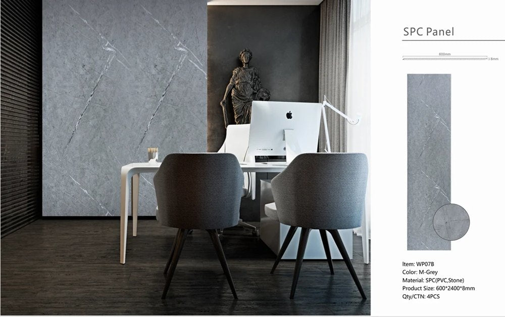 Grey Marble Effect PVC Shower Wall Panels – 60 × 240 cm (Pack of 4) photo 3