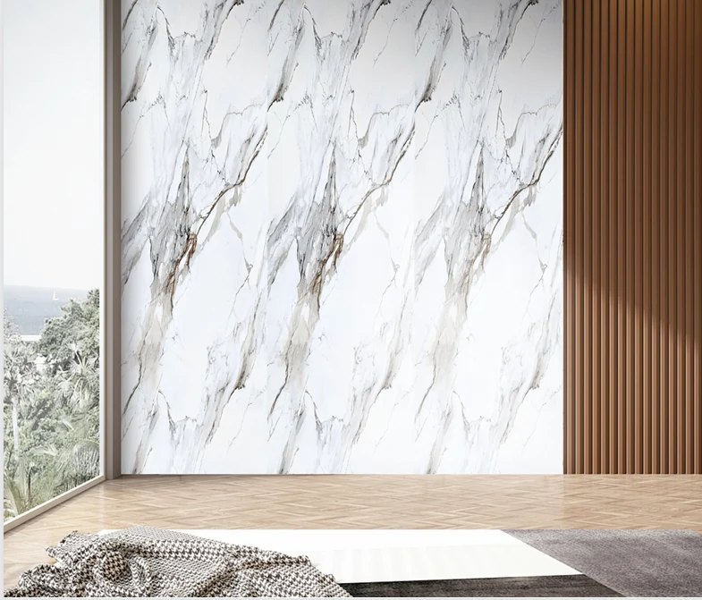 White & Gold Marble Effect PVC Shower Wall Panels – 60 × 240 cm (Pack of 4) photo 1