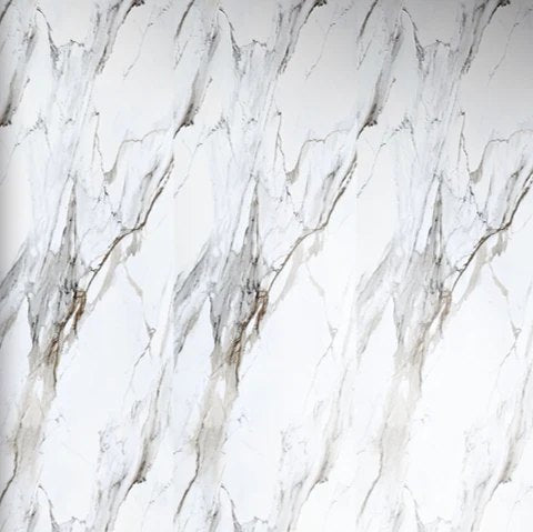 White & Gold Marble Effect PVC Shower Wall Panels – 60 × 240 cm (Pack of 4) photo 2