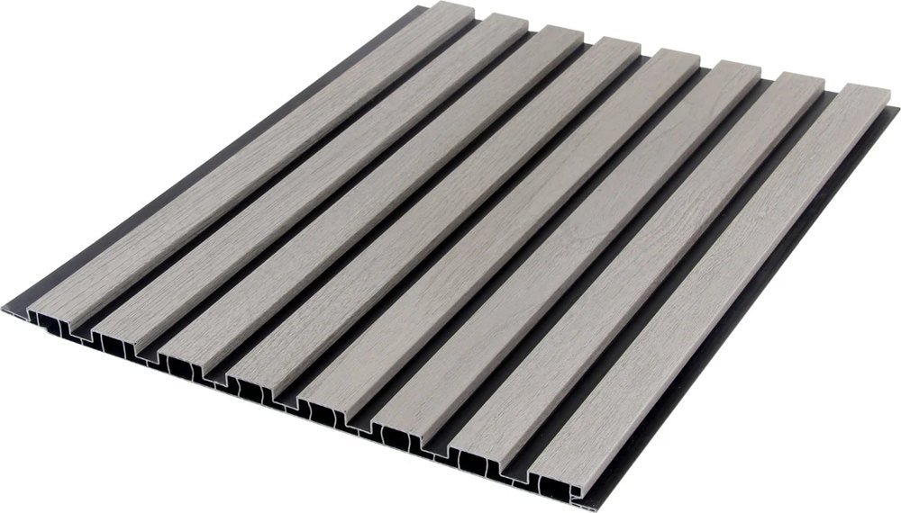 Light Oak Slatted PVC Shower Wall Panels – 30 × 240 cm (Pack of 8), image 2