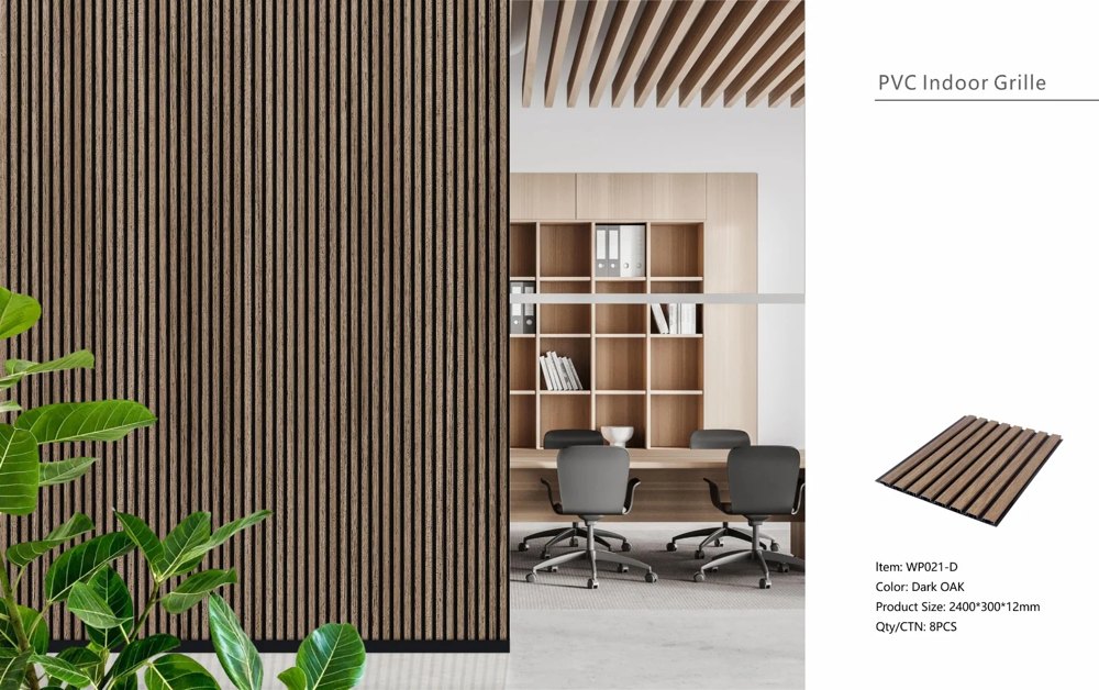 Dark Oak Slatted PVC Shower Wall Panels – 30 × 240 cm (Pack of 8), photo 3