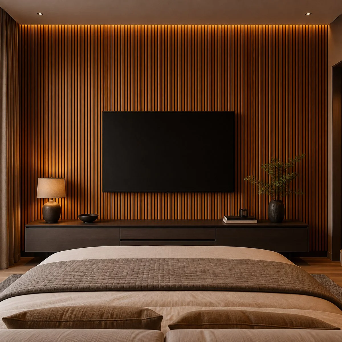 Teak Oak Acoustic Wall Panel — photo 1