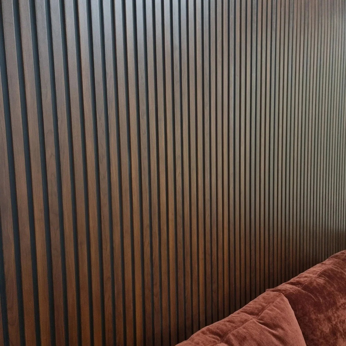 Dark Walnut Wood Effect WPC Slatted Wall Panel – image 1