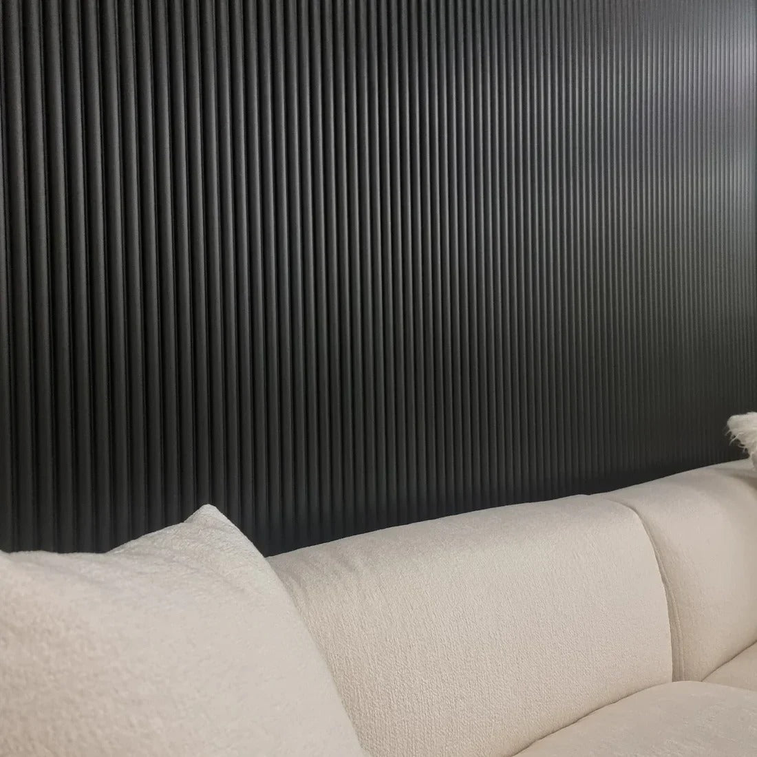 Matte Black Fluted WPC Wall Panel – image 1