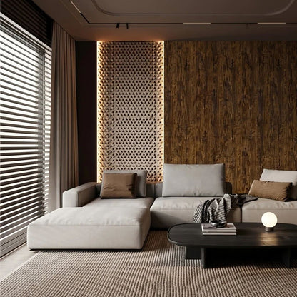 Walnut Wood Effect PVC Wall Panels: room inspiration view 1