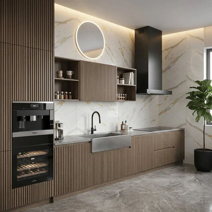Gold & White Marble Effect PVC Wall Panels: room inspiration view 1