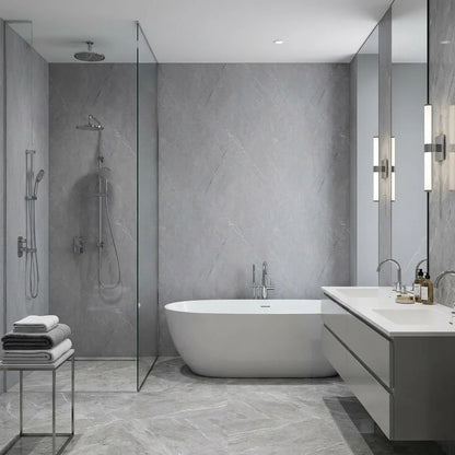 Grey Marble Effect PVC Wall Panels: room inspiration view 1