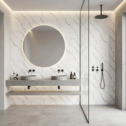 White Marble Effect PVC Wall Panels: room inspiration view 2