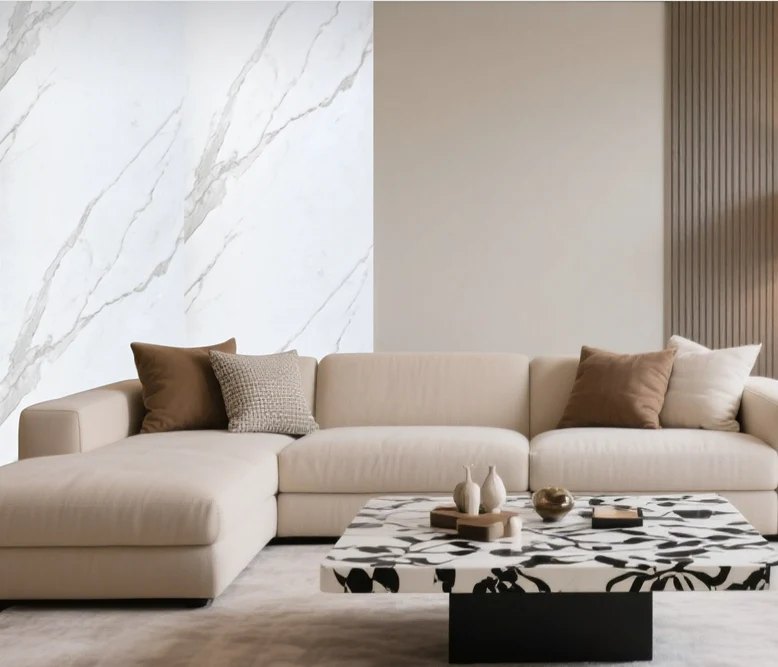 White Marble Effect PVC Shower Wall Panels – 60 × 240 cm (Pack of 4) photo 1