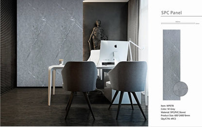 Grey Marble Effect PVC Shower Wall Panels – 60 × 240 cm (Pack of 4) photo 3
