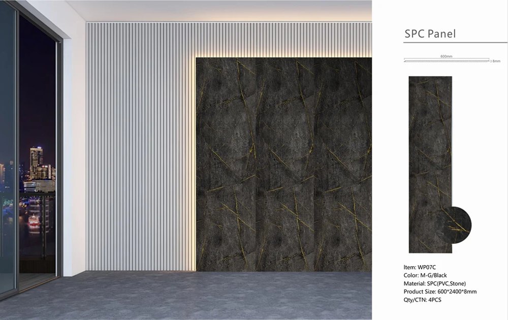Black & Gold Marble Effect PVC Shower Wall Panels – 60 × 240 cm (Pack of 4) photo 3