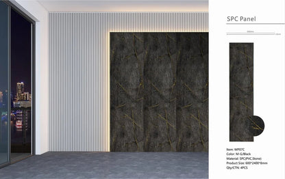 Black & Gold Marble Effect PVC Shower Wall Panels – 60 × 240 cm (Pack of 4) photo 3