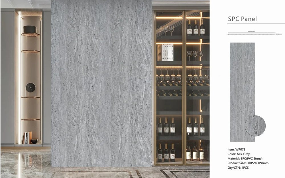 Silver Grey Marble Effect PVC Shower Wall Panels – 60 × 240 cm (Pack of 4) photo 3