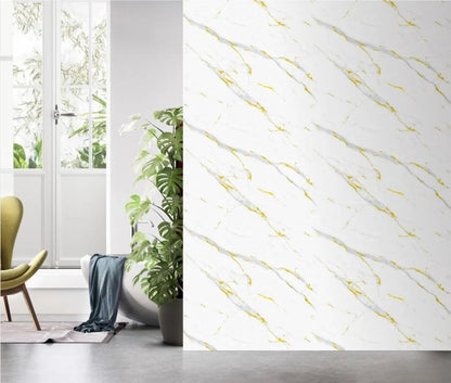 White & Gold Marble Effect Wide PVC Shower Wall Panels – 90 × 240 cm (Pack of 2) photo 2