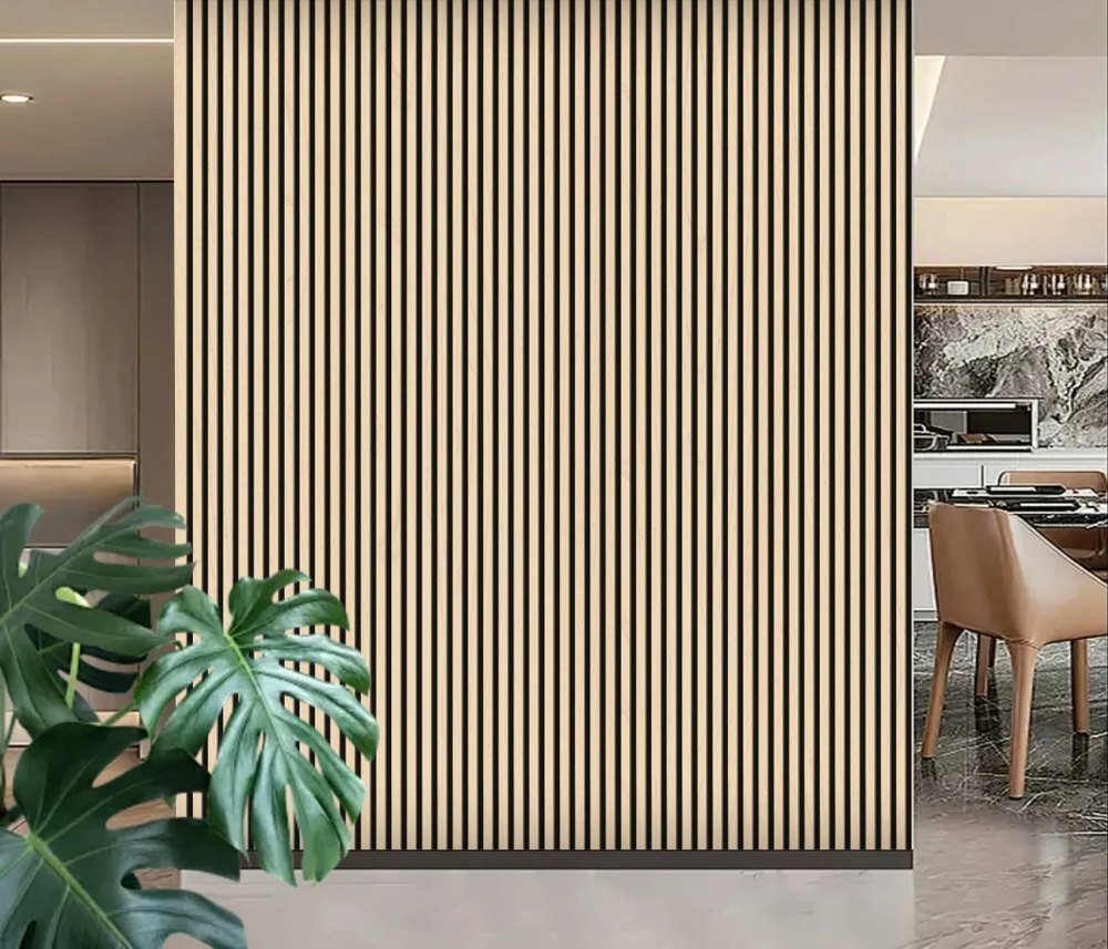 Natural Oak Slatted PVC Shower Wall Panels – 30 × 240 cm (Pack of 8), image 1