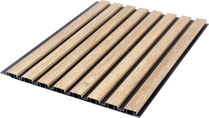 Natural Oak Slatted PVC Shower Wall Panels – 30 × 240 cm (Pack of 8), image 2