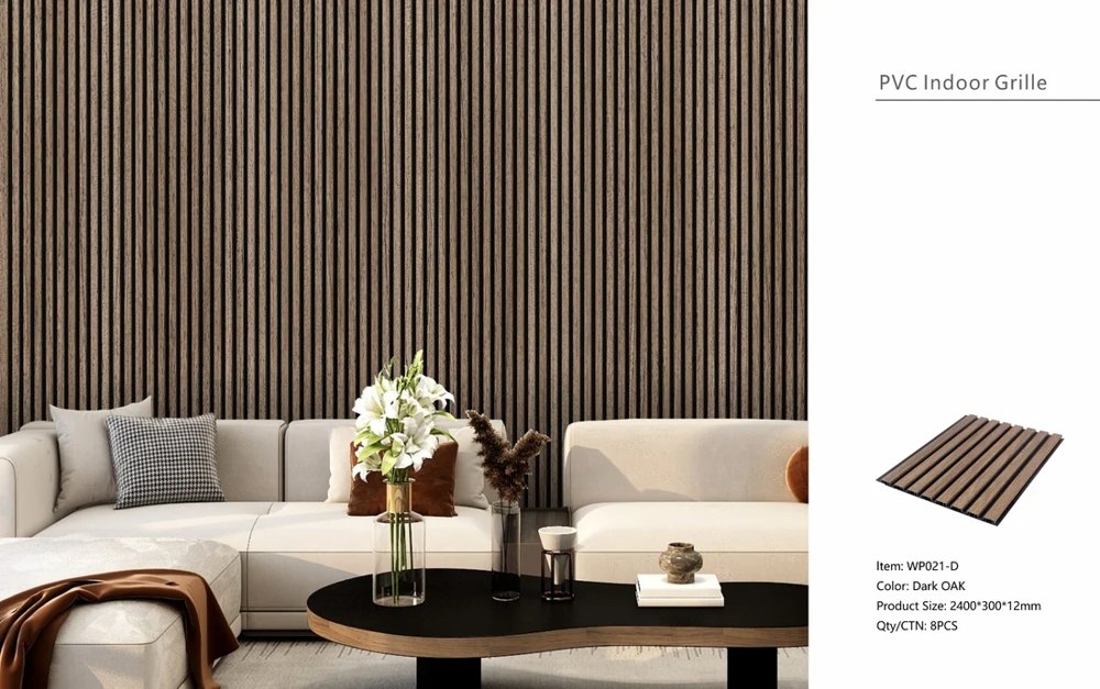 Dark Oak Slatted PVC Shower Wall Panels – 30 × 240 cm (Pack of 8), photo 4