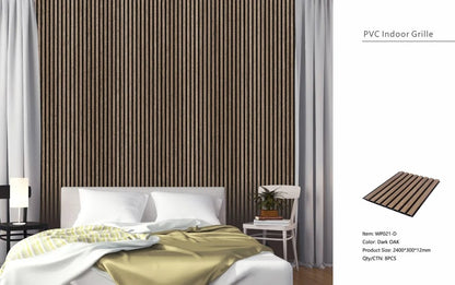 Dark Oak Slatted PVC Shower Wall Panels – 30 × 240 cm (Pack of 8), photo 5