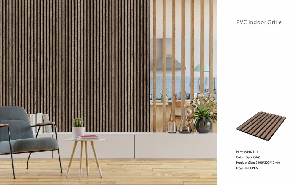 Dark Oak Slatted PVC Shower Wall Panels – 30 × 240 cm (Pack of 8), photo 6
