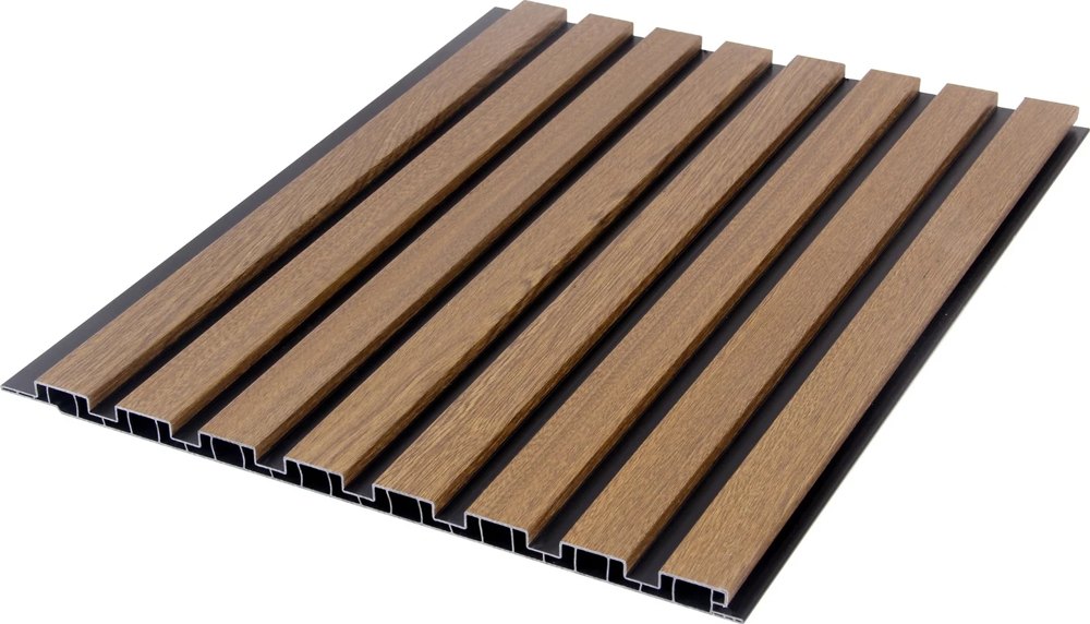 Medium Oak Slatted PVC Shower Wall Panels – 30 × 240 cm (Pack of 8) photo 2