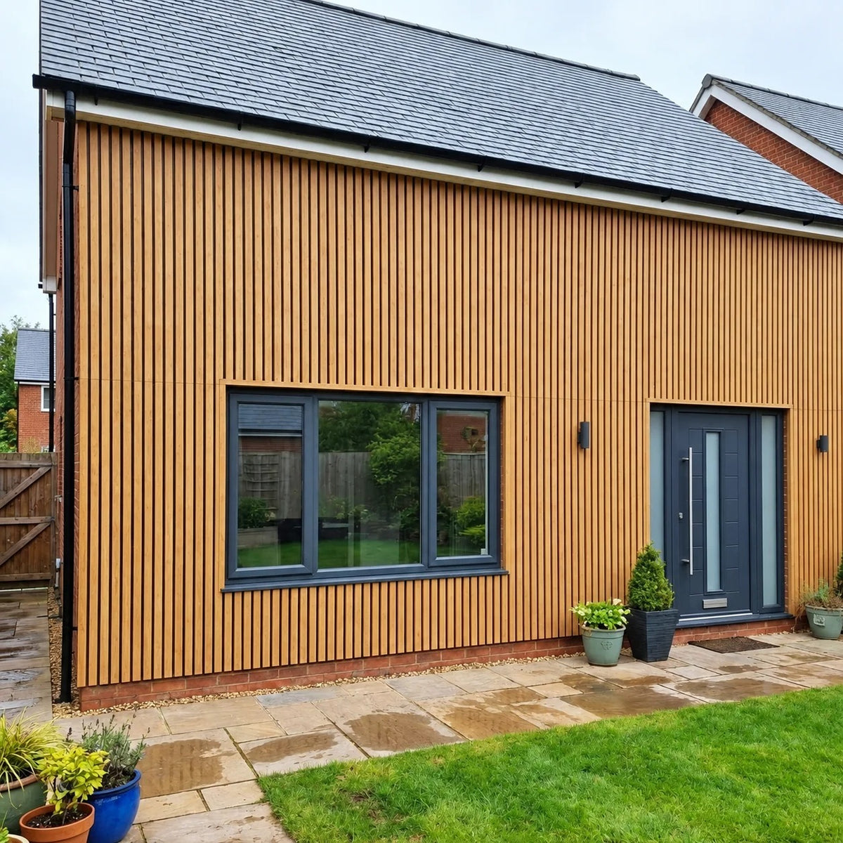 Light Oak Effect WPC Slatted Wall Panel – image 3