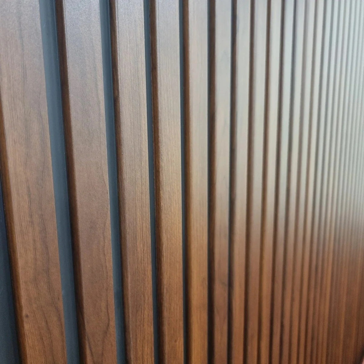 Dark Walnut Wood Effect WPC Slatted Wall Panel – image 3