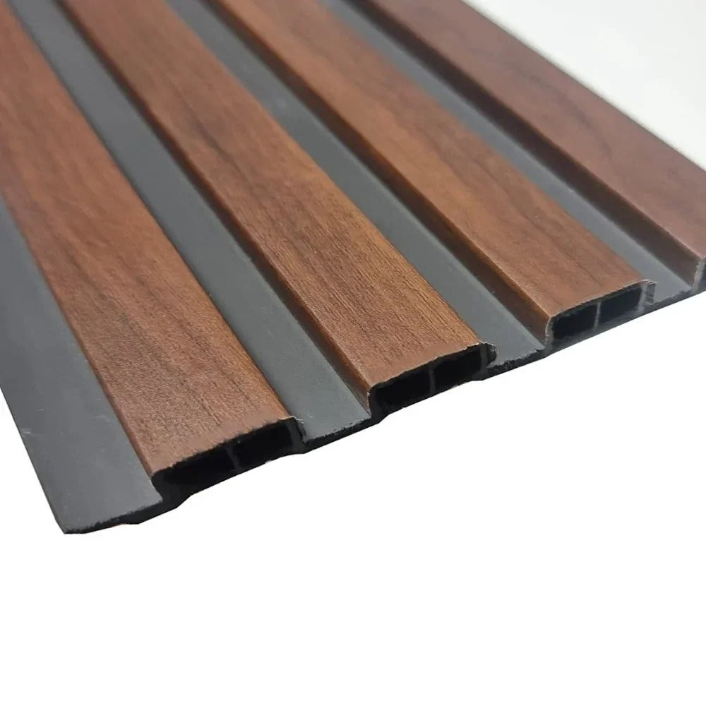 Dark Walnut Wood Effect WPC Slatted Wall Panel – image 5