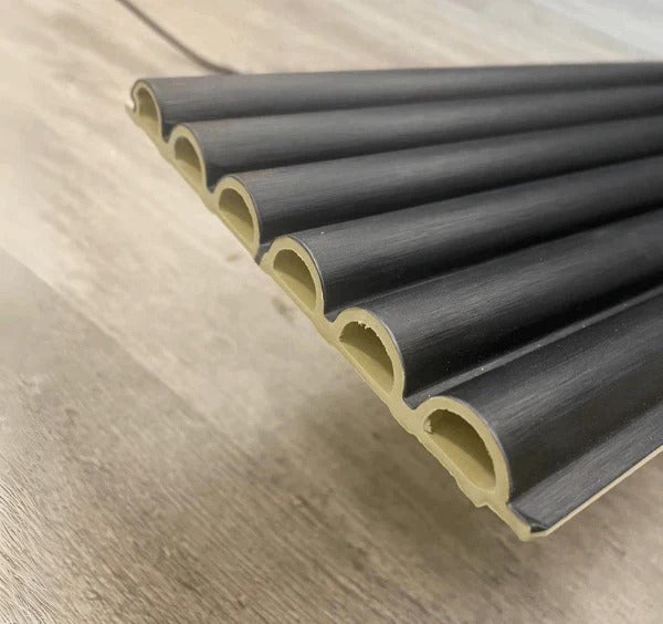 Matte Black Fluted WPC Wall Panel – image 5
