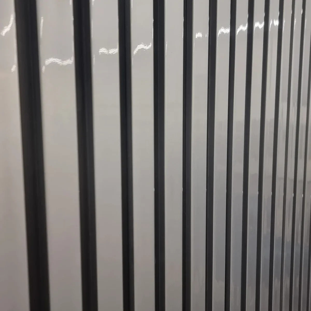 Gloss Grey & Black Fluted WPC Wall Panel – image 1
