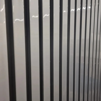 Gloss Grey & Black Fluted WPC Wall Panel – image 1