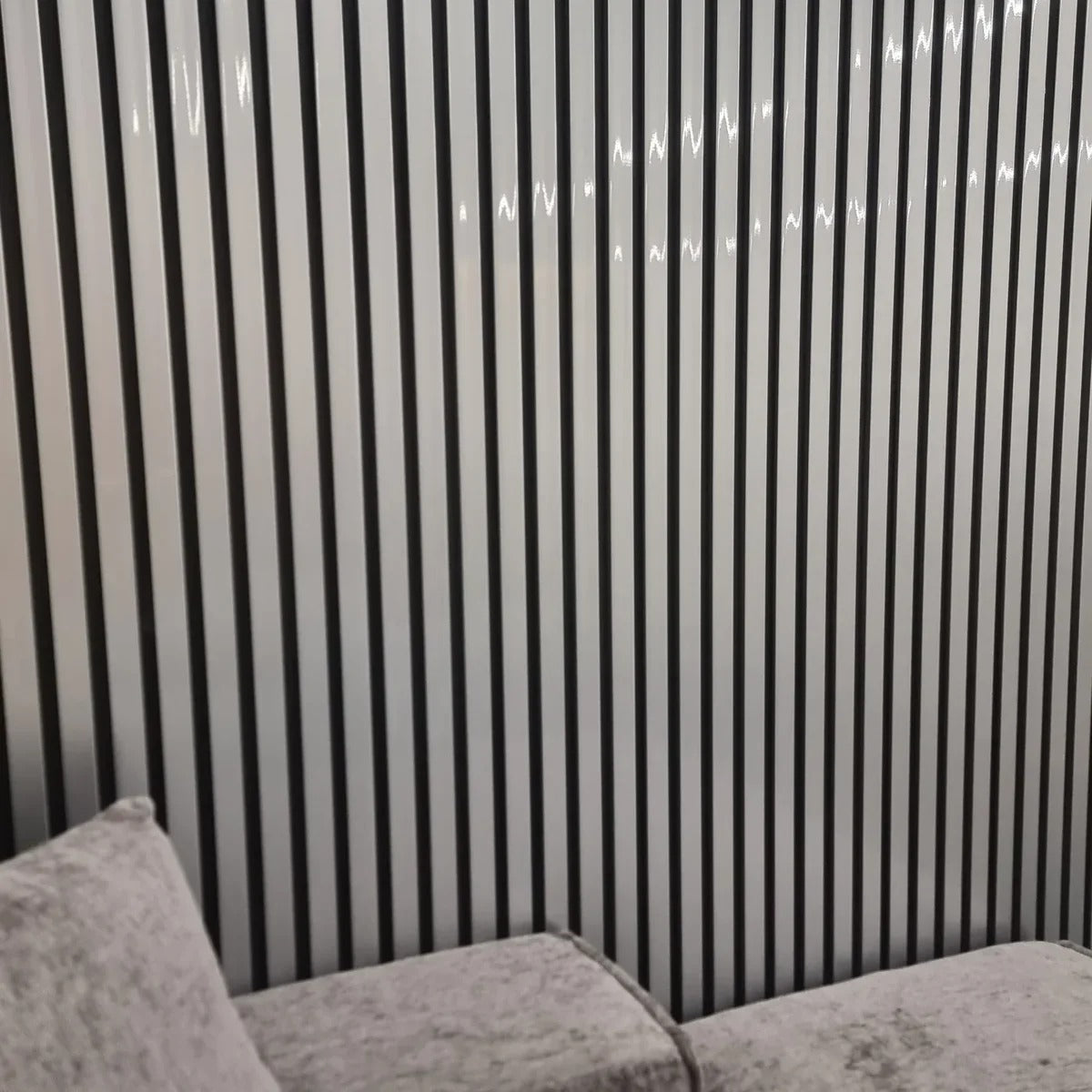 Gloss Grey & Black Fluted WPC Wall Panel – image 3